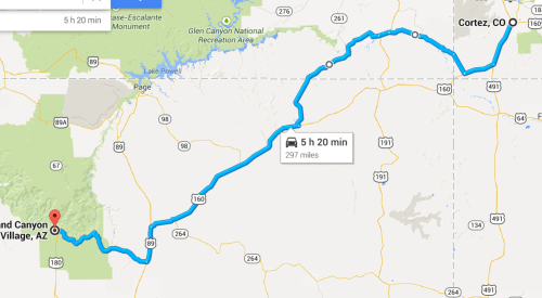 motorcycle road trip Cortez to Grand Canyon