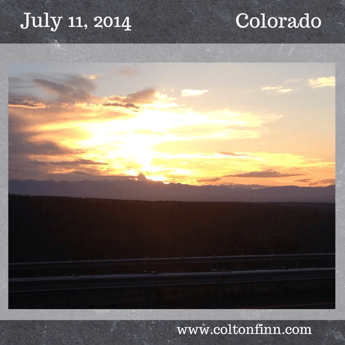sunset in colorado on a harley motorcycle