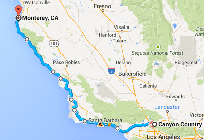 los angeles to monterey - pacific coast highway
